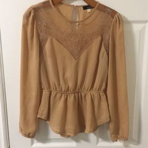 Sand coloured detailed blouse